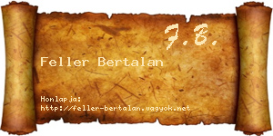Feller Bertalan névjegykártya